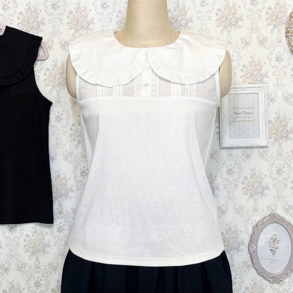 MARIA OTONASHI COLLAB FRILL STAND-COLLAR INNER TOP MAJORETTY