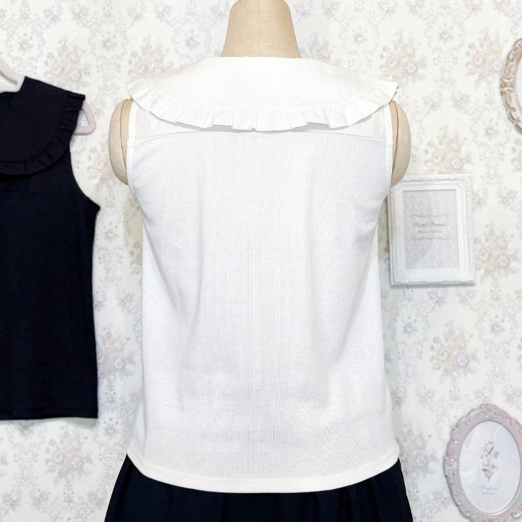 MARIA OTONASHI COLLAB FRILL STAND-COLLAR INNER TOP MAJORETTY