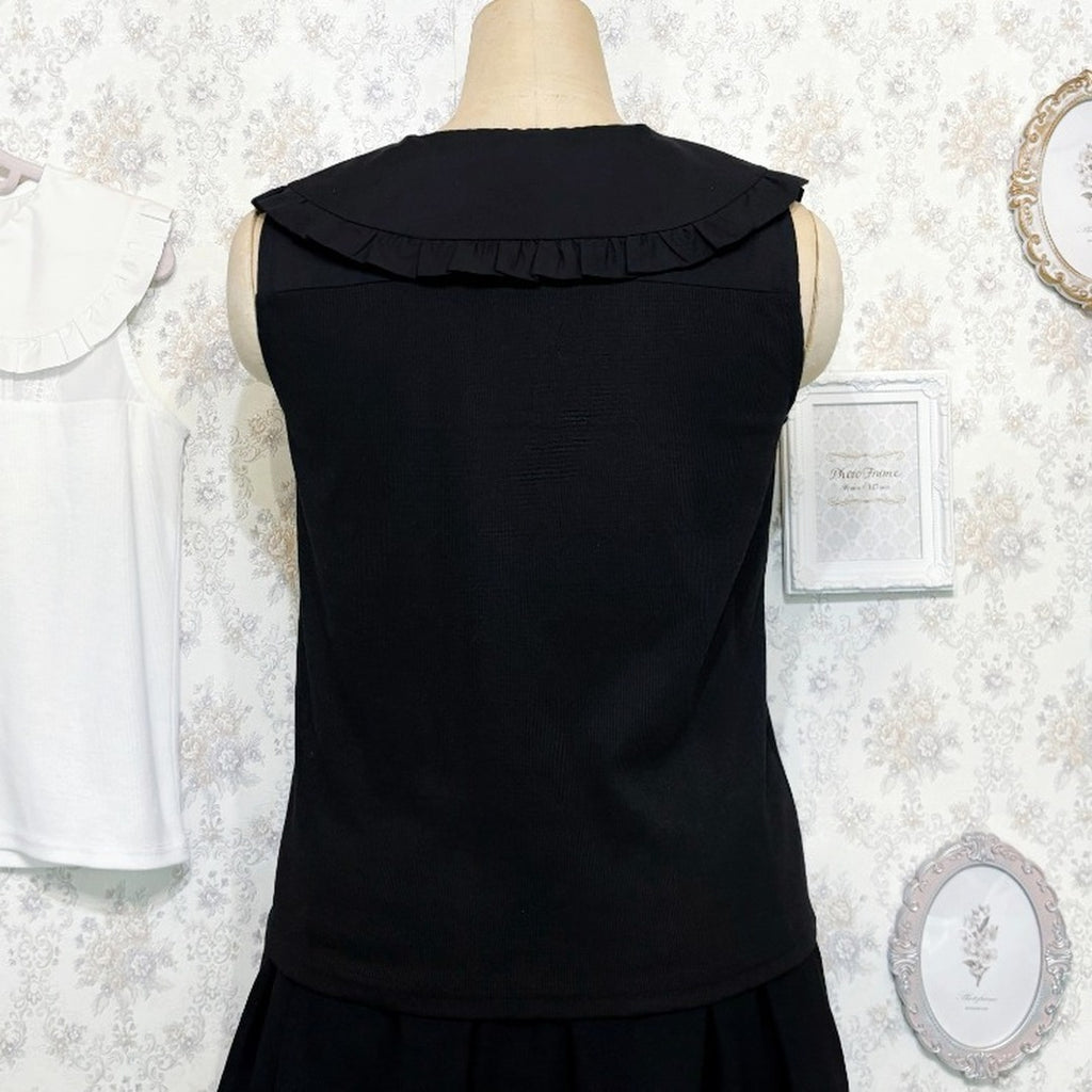 MARIA OTONASHI COLLAB FRILL STAND-COLLAR INNER TOP MAJORETTY