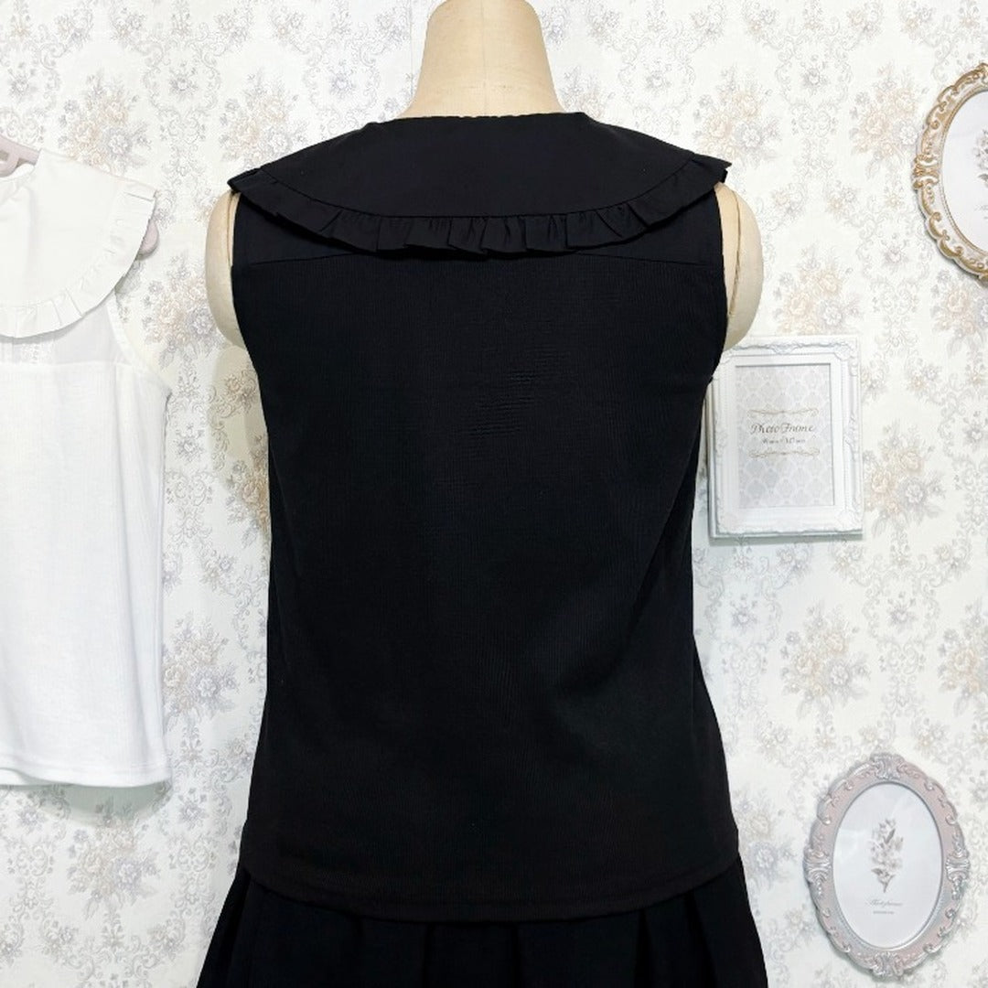 MARIA OTONASHI COLLAB FRILL STAND-COLLAR INNER TOP MAJORETTY