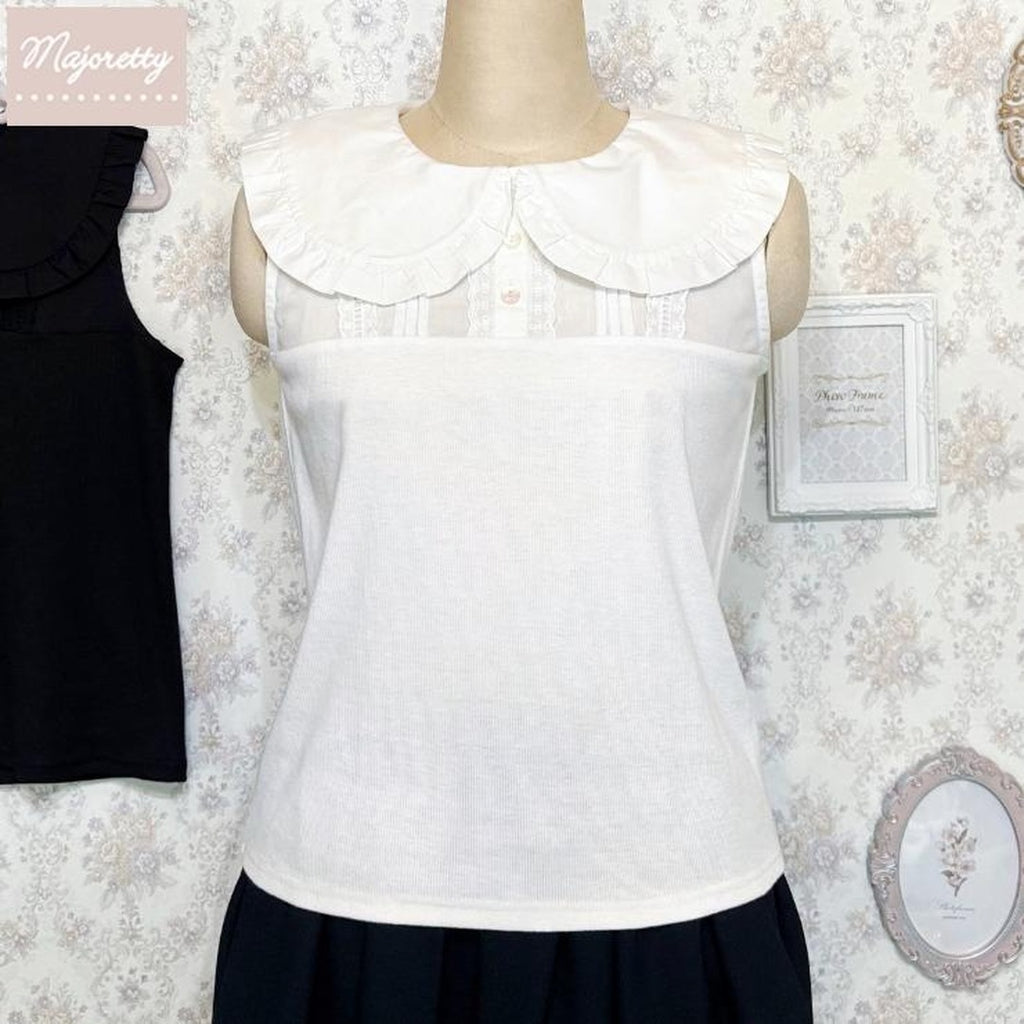 MARIA OTONASHI COLLAB FRILL STAND-COLLAR INNER TOP MAJORETTY