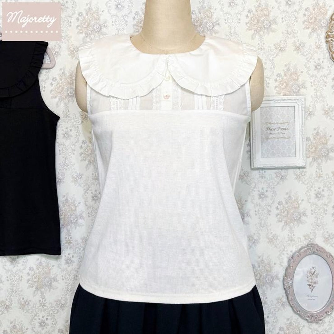 MARIA OTONASHI COLLAB FRILL STAND-COLLAR INNER TOP MAJORETTY