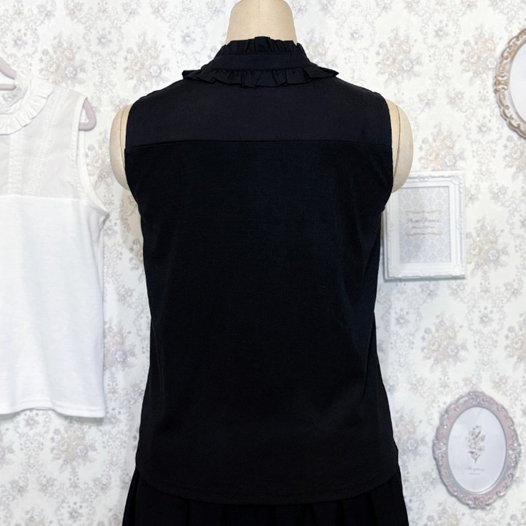 MARIA OTONASHI COLLAB FRILL STAND-COLLAR INNER TOP MAJORETTY