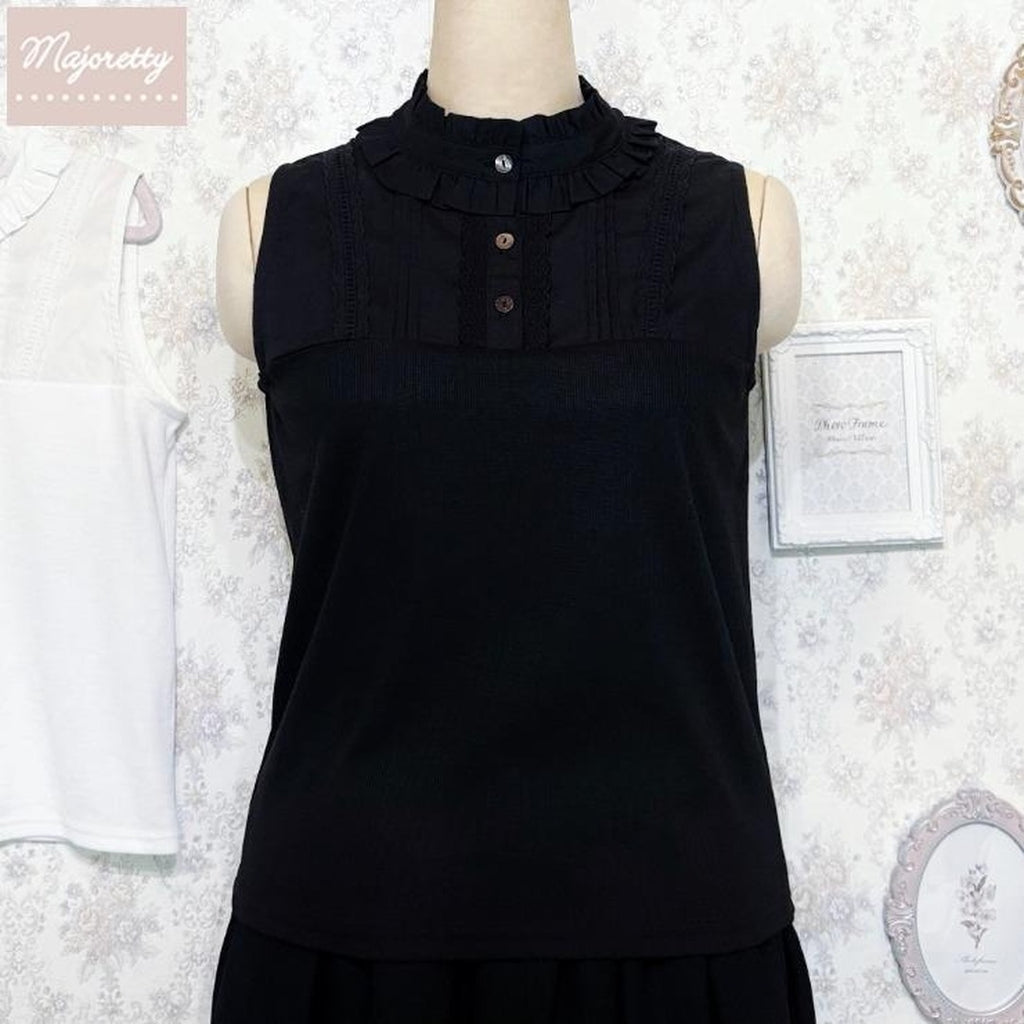 MARIA OTONASHI COLLAB FRILL STAND-COLLAR INNER TOP MAJORETTY