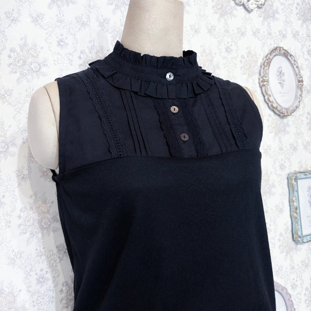 MARIA OTONASHI COLLAB FRILL STAND-COLLAR INNER TOP MAJORETTY