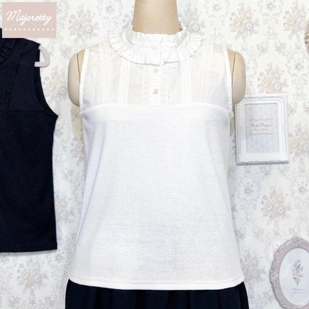 MARIA OTONASHI COLLAB FRILL STAND-COLLAR INNER TOP MAJORETTY