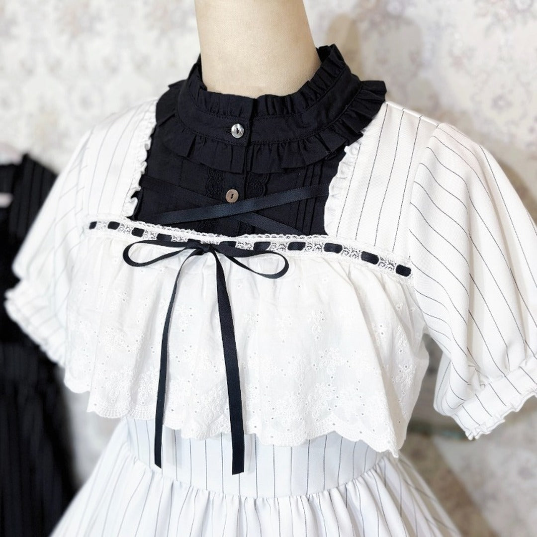 MARIA OTONASHI COLLAB FRILL STAND-COLLAR INNER TOP MAJORETTY