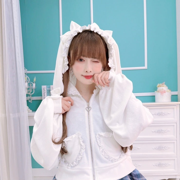 MajorettyxMayuron san BUNNY-EAR HEART POCKET UV PARKA