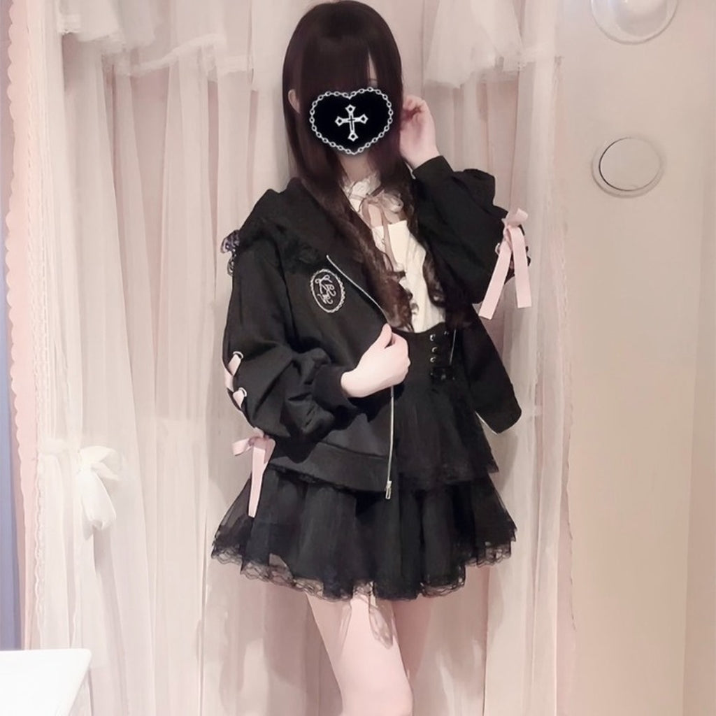 KOKONE AMAKI COLLAB LACE-UP UV-CUT HOODIE MAJORETTY