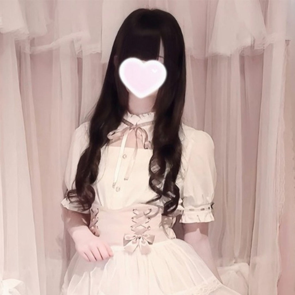 KOKONE AMAKI COLLAB PUFF-SLEEVE LACE BLOUSE MAJORETTY