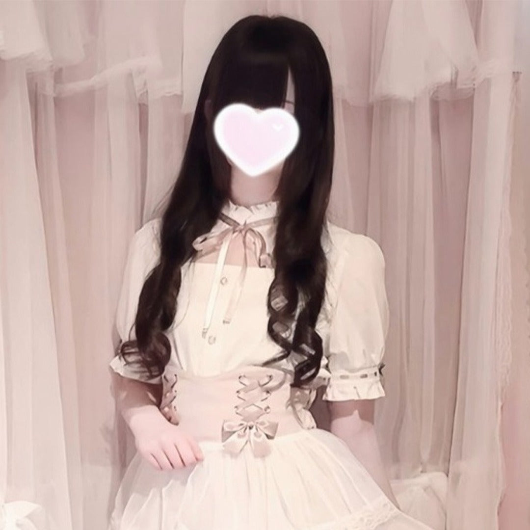 KOKONE AMAKI COLLAB PUFF-SLEEVE LACE BLOUSE MAJORETTY