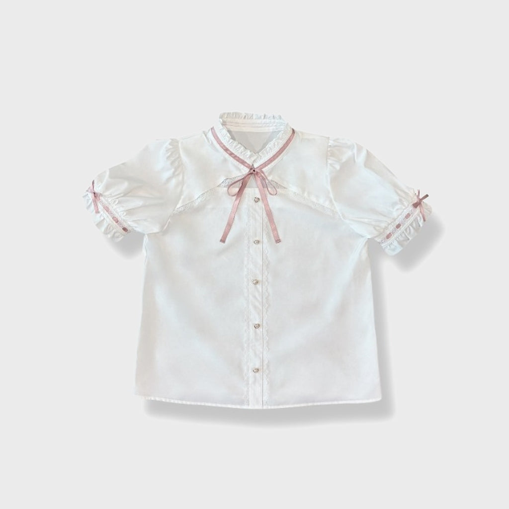 KOKONE AMAKI COLLAB PUFF-SLEEVE LACE BLOUSE MAJORETTY