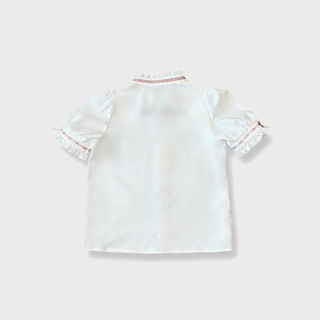 KOKONE AMAKI COLLAB PUFF-SLEEVE LACE BLOUSE MAJORETTY