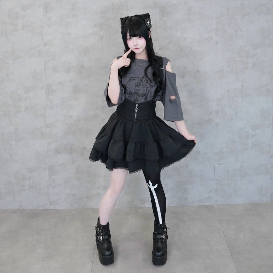 TIERED SUSPENDER SKIRT MAJORETTY