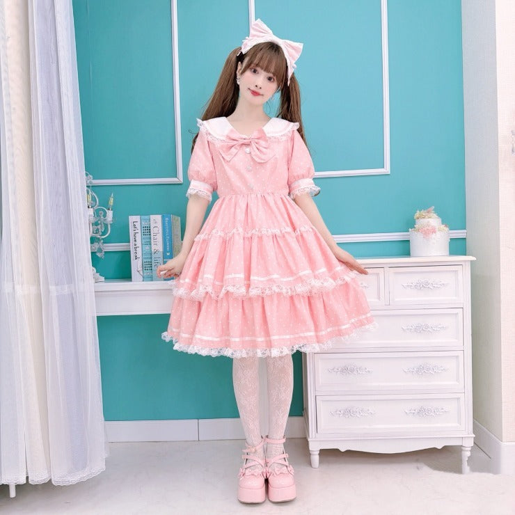 MajorettyxMayuron san SAILOR COLLAR TIERED MINI DRESS