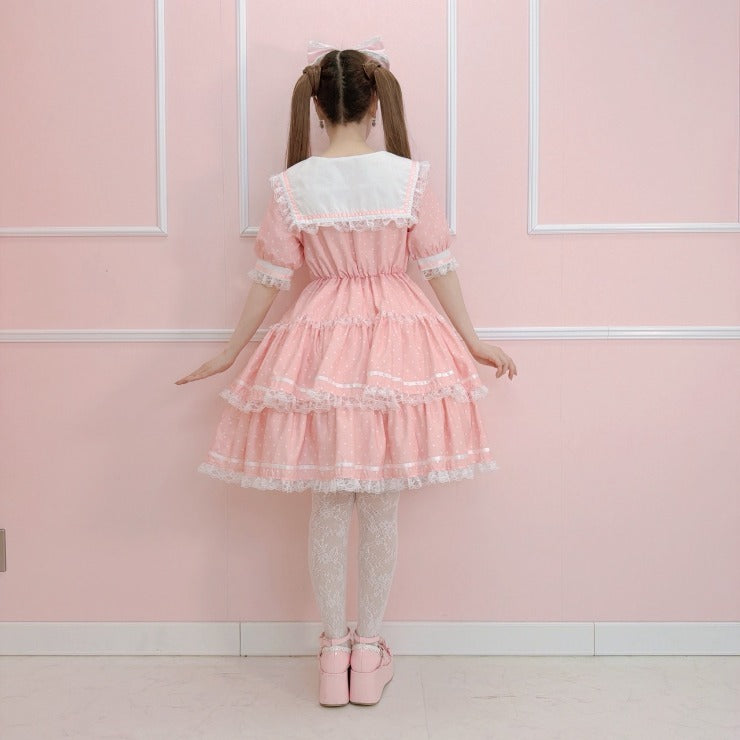 MajorettyxMayuron san SAILOR COLLAR TIERED MINI DRESS