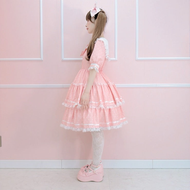 MajorettyxMayuron san SAILOR COLLAR TIERED MINI DRESS