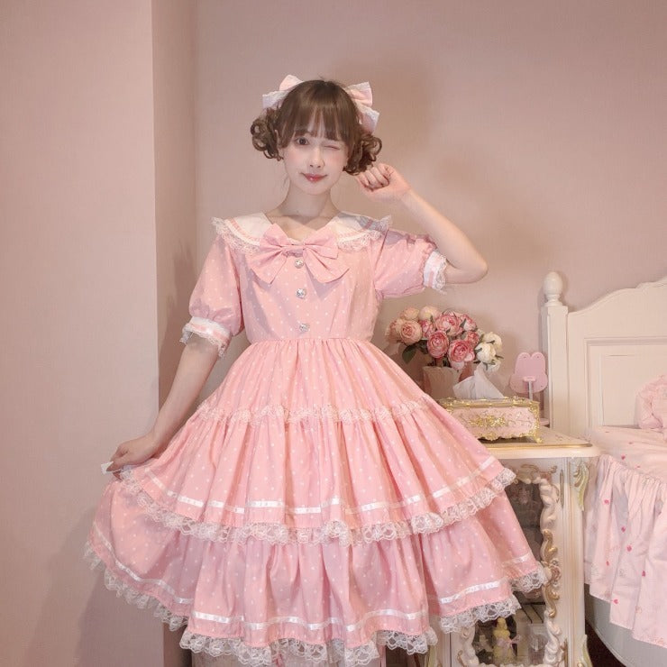MajorettyxMayuron san SAILOR COLLAR TIERED MINI DRESS