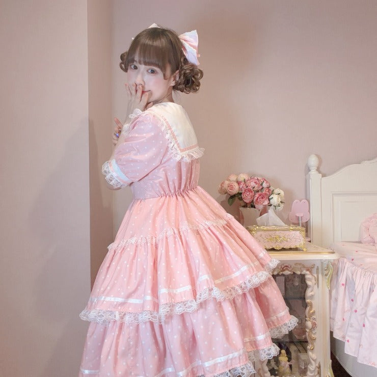 MajorettyxMayuron san SAILOR COLLAR TIERED MINI DRESS
