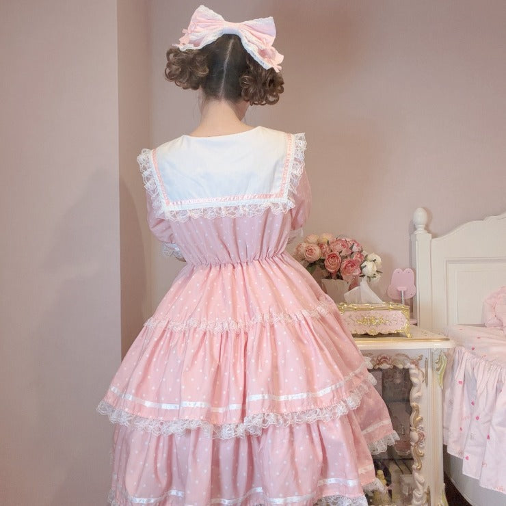 MajorettyxMayuron san SAILOR COLLAR TIERED MINI DRESS