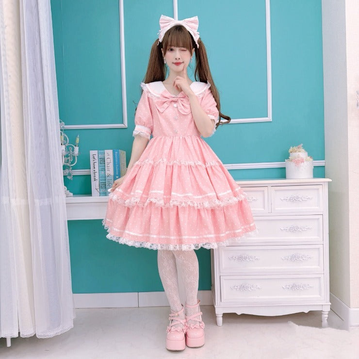 MajorettyxMayuron san SAILOR COLLAR TIERED MINI DRESS