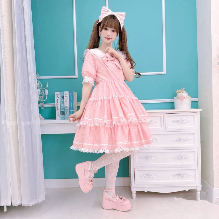MajorettyxMayuron san SAILOR COLLAR TIERED MINI DRESS