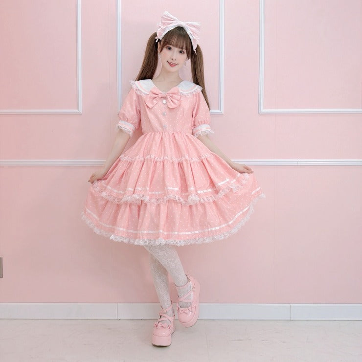 MajorettyxMayuron san SAILOR COLLAR TIERED MINI DRESS