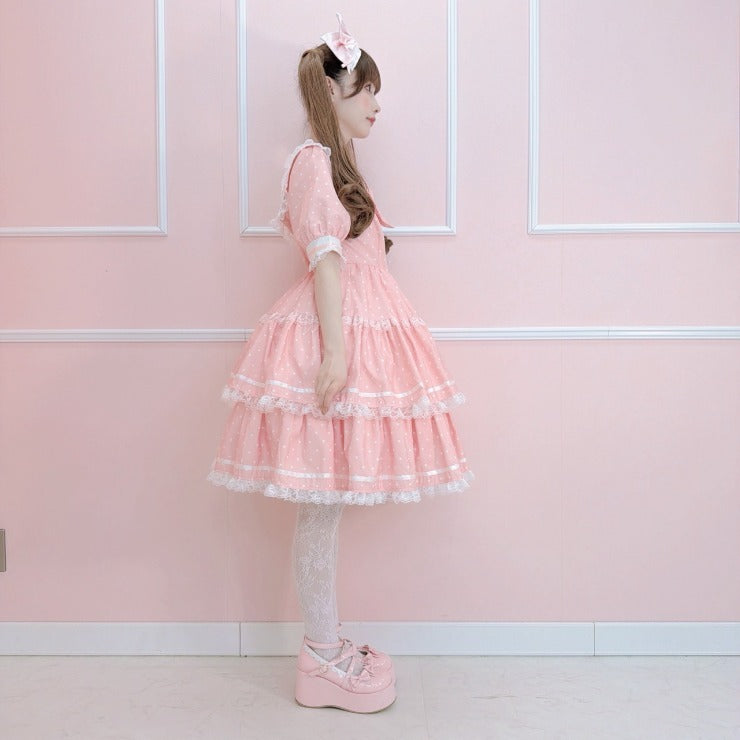 MajorettyxMayuron san SAILOR COLLAR TIERED MINI DRESS