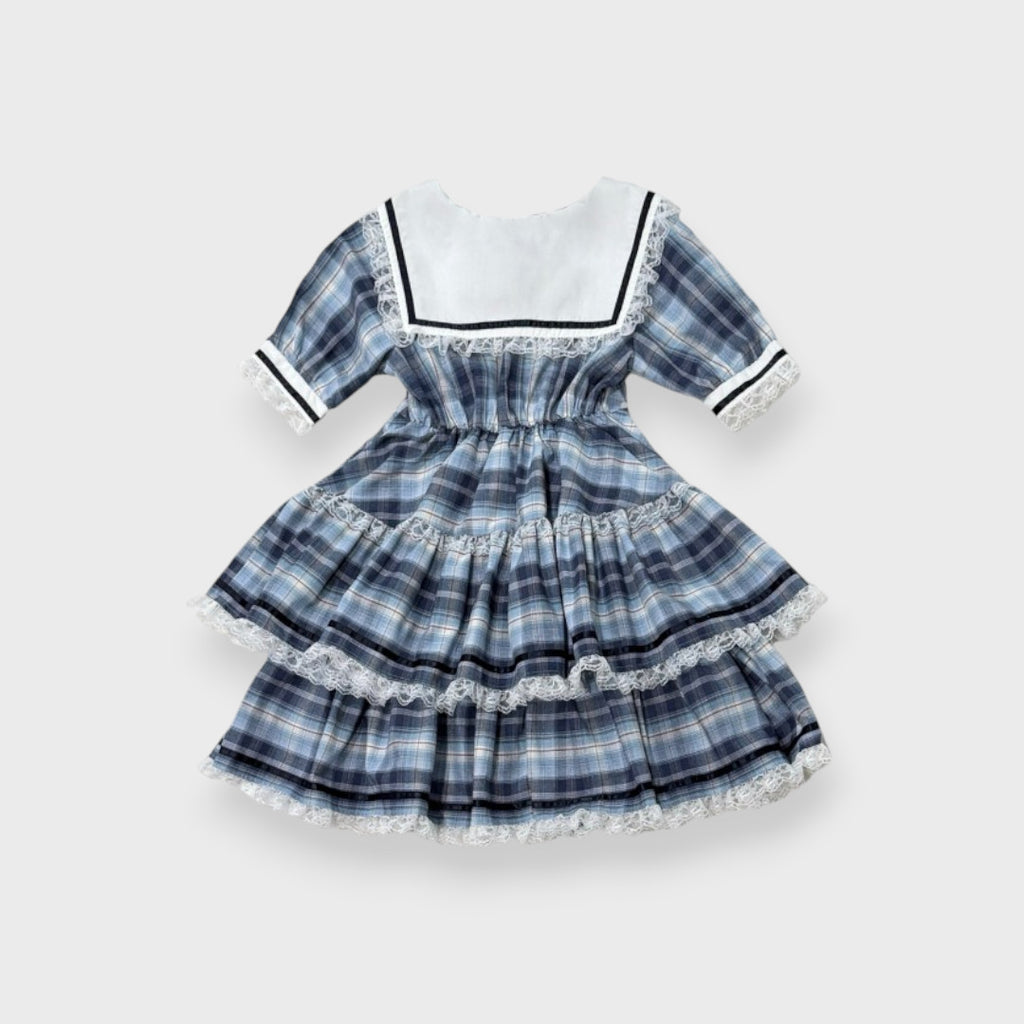 MajorettyxMayuron san BLUE SAILOR COLLAR TIERED MINI DRESS