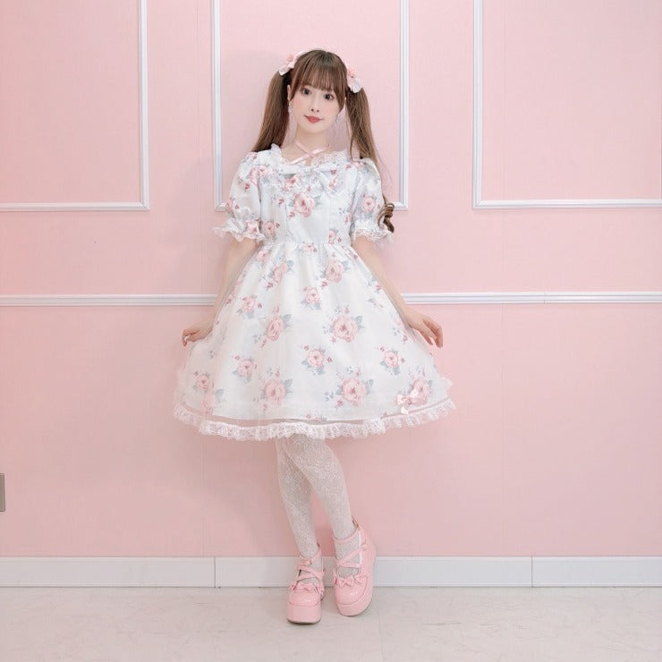 MajorettyxMayuron san FLORAL LACE TULLE SUMMER DRESS