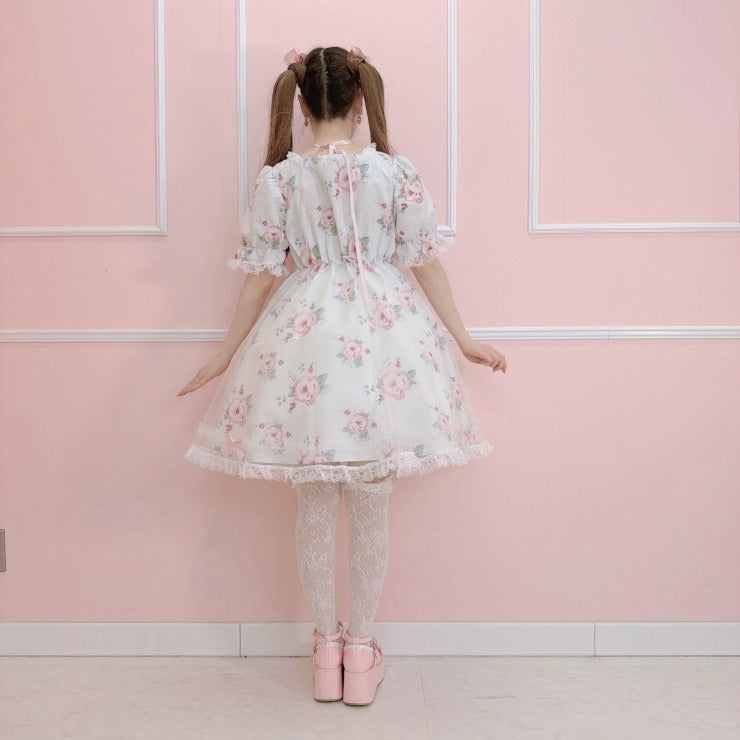 MajorettyxMayuron san FLORAL LACE TULLE SUMMER DRESS