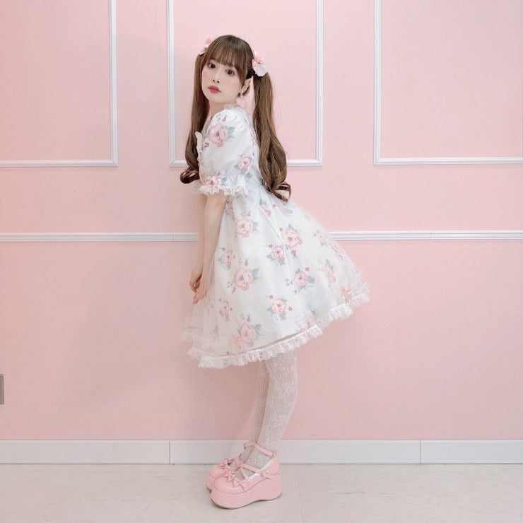 MajorettyxMayuron san FLORAL LACE TULLE SUMMER DRESS