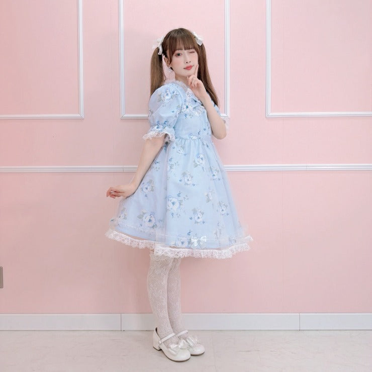 MajorettyxMayuron san FLORAL LACE TULLE SUMMER DRESS