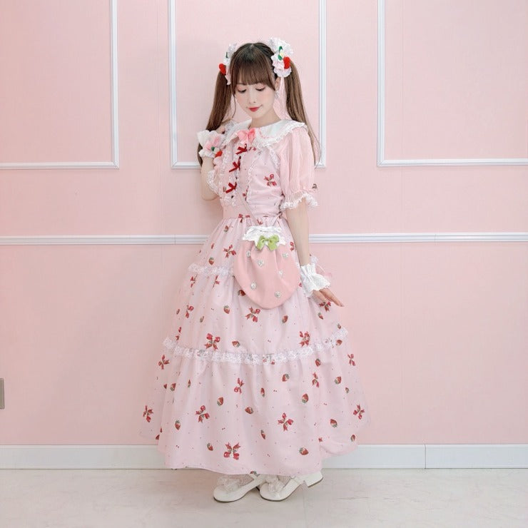 MajorettyxMayuron san STRAWBERRY RIBBON JUMPER DRESS