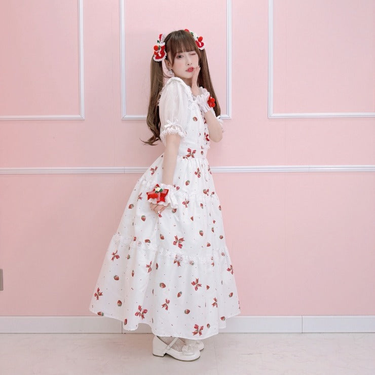 MajorettyxMayuron san STRAWBERRY RIBBON JUMPER DRESS