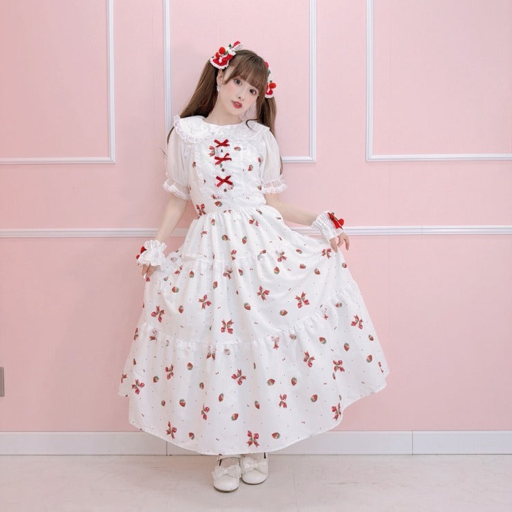 MajorettyxMayuron san STRAWBERRY RIBBON JUMPER DRESS