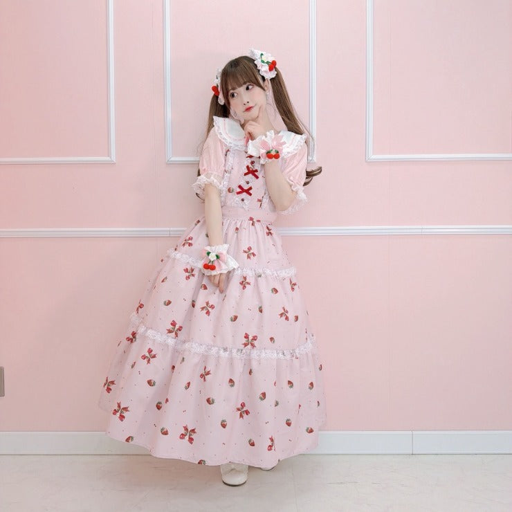 MajorettyxMayuron san STRAWBERRY RIBBON JUMPER DRESS