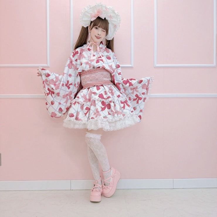 MajorettyxMayuron san STRAWBERRY RIBBON YUKATA LACE SET
