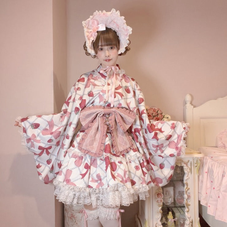 MajorettyxMayuron san STRAWBERRY RIBBON YUKATA LACE SET