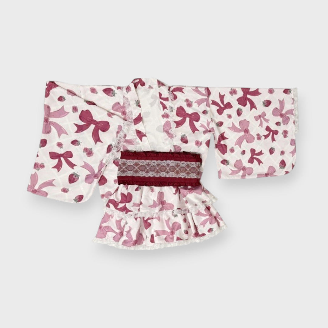 MajorettyxMayuron san STRAWBERRY RIBBON YUKATA LACE SET