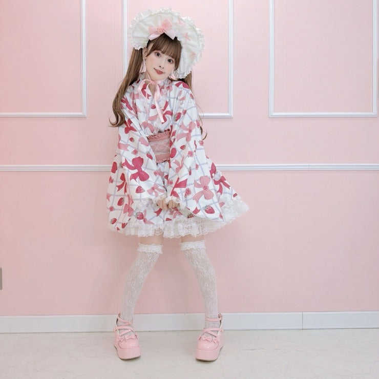 MajorettyxMayuron san STRAWBERRY RIBBON YUKATA LACE SET
