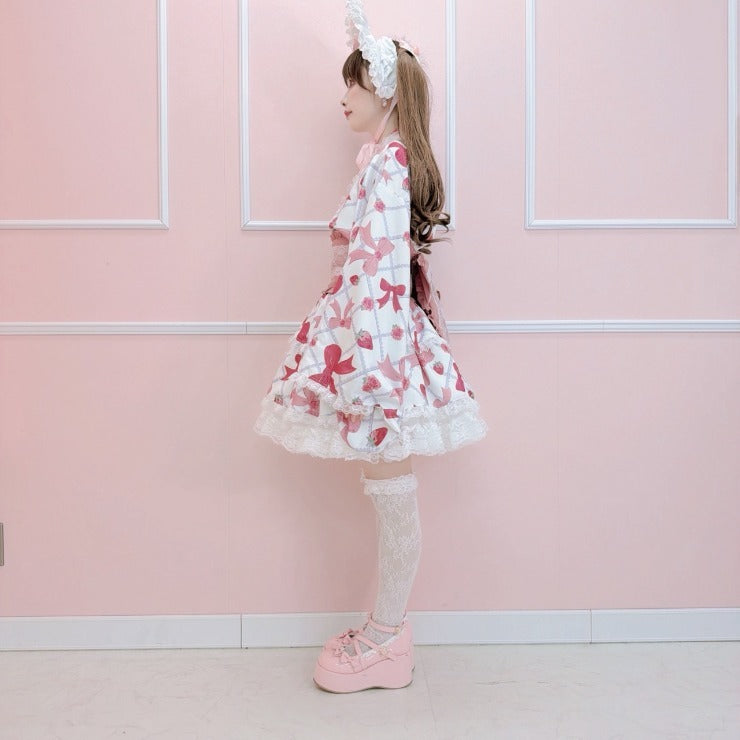 MajorettyxMayuron san STRAWBERRY RIBBON YUKATA LACE SET