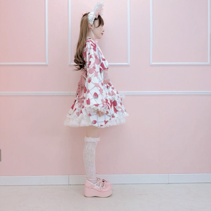 MajorettyxMayuron san STRAWBERRY RIBBON YUKATA LACE SET