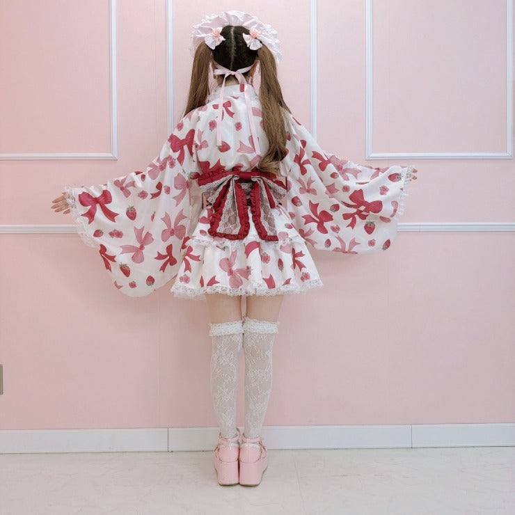 MajorettyxMayuron san STRAWBERRY RIBBON YUKATA LACE SET