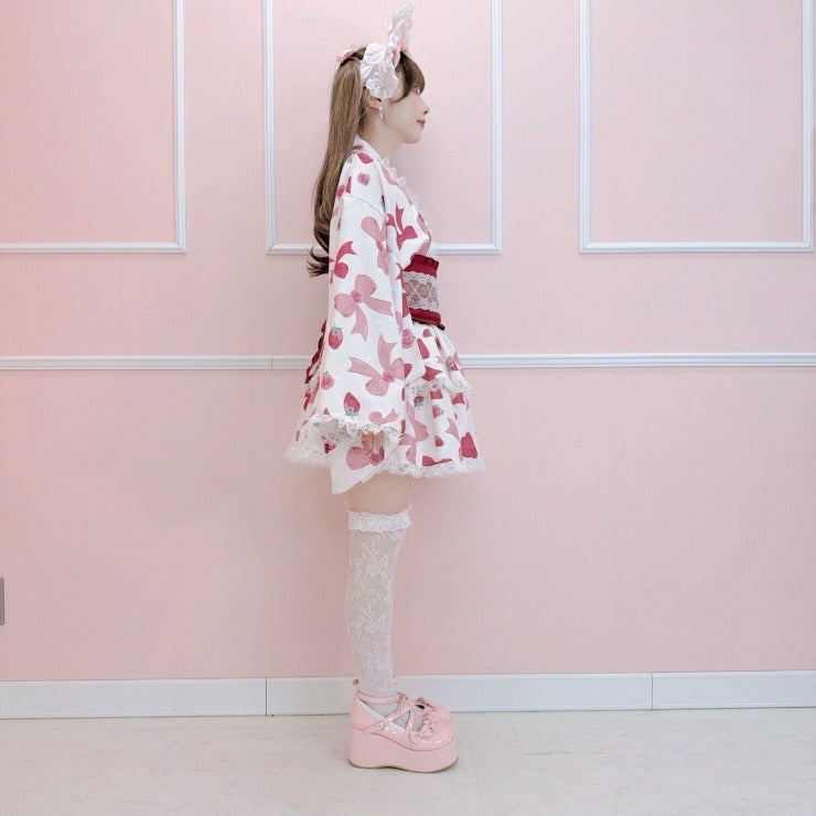 MajorettyxMayuron san STRAWBERRY RIBBON YUKATA LACE SET