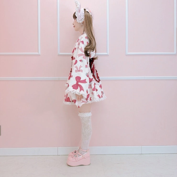 MajorettyxMayuron san STRAWBERRY RIBBON YUKATA LACE SET