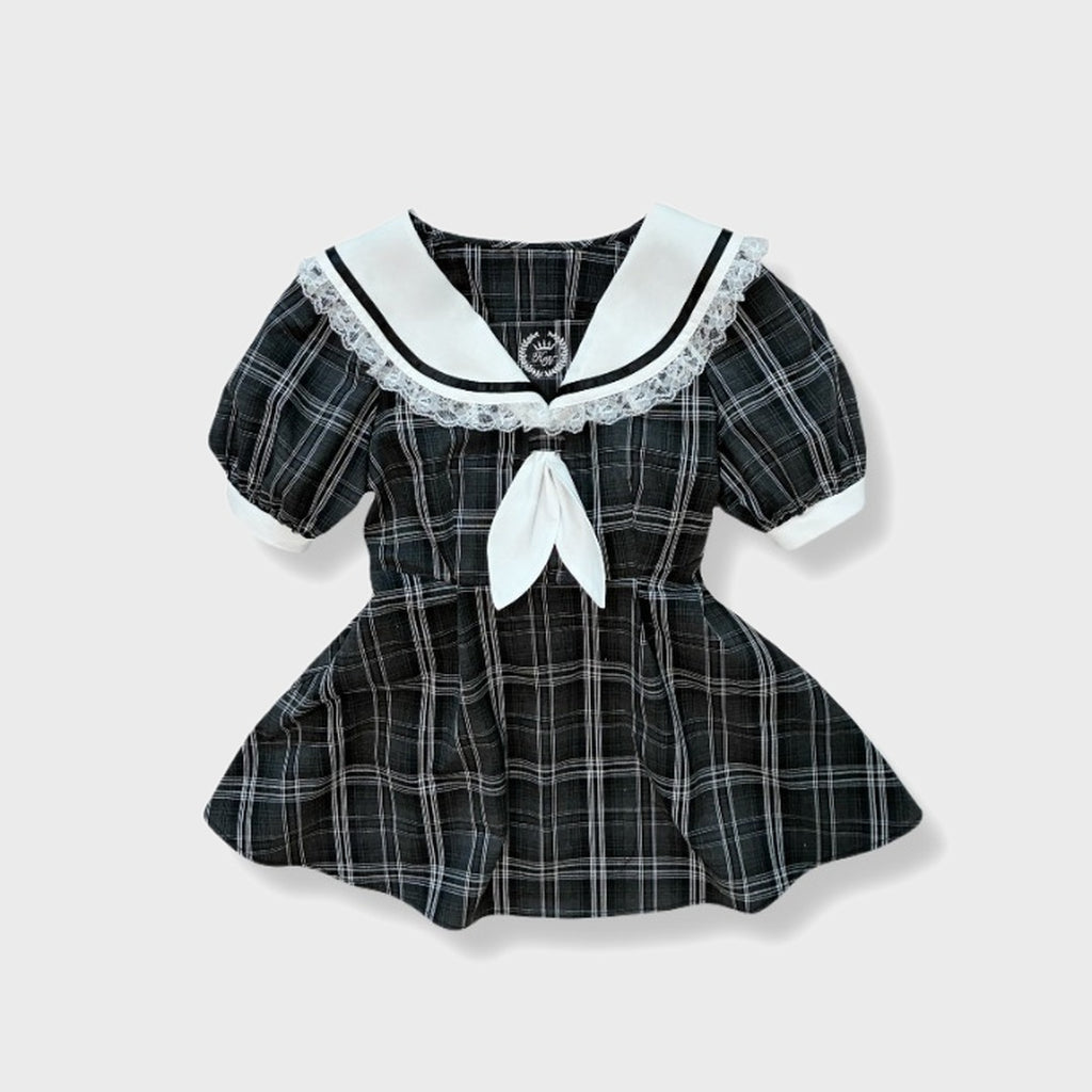 KOKONE AMAKI COLLAB SAILOR-COLLAR CHECK SET MAJORETTY