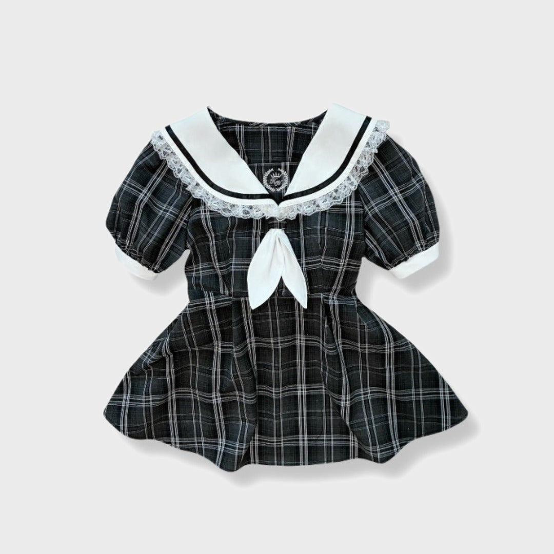 KOKONE AMAKI COLLAB SAILOR-COLLAR CHECK SET MAJORETTY