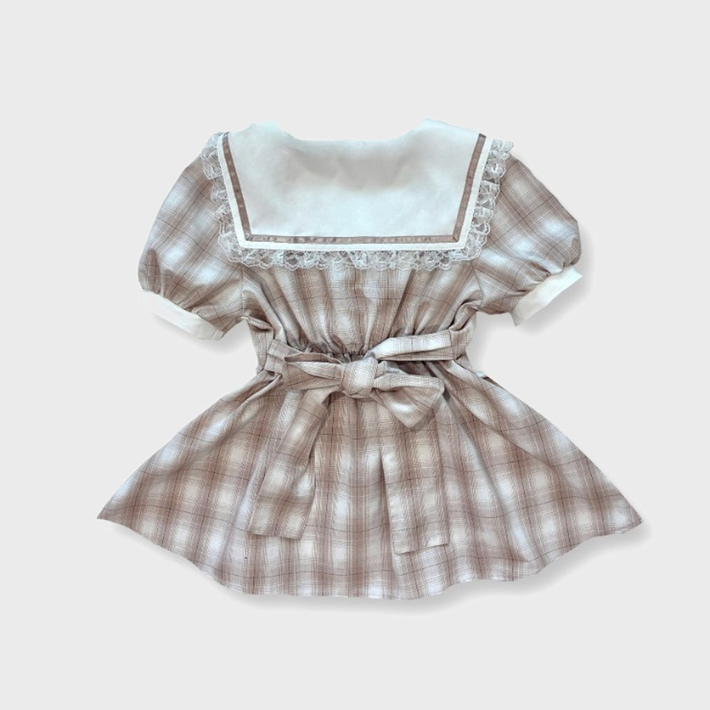 KOKONE AMAKI COLLAB SAILOR-COLLAR CHECK SET MAJORETTY