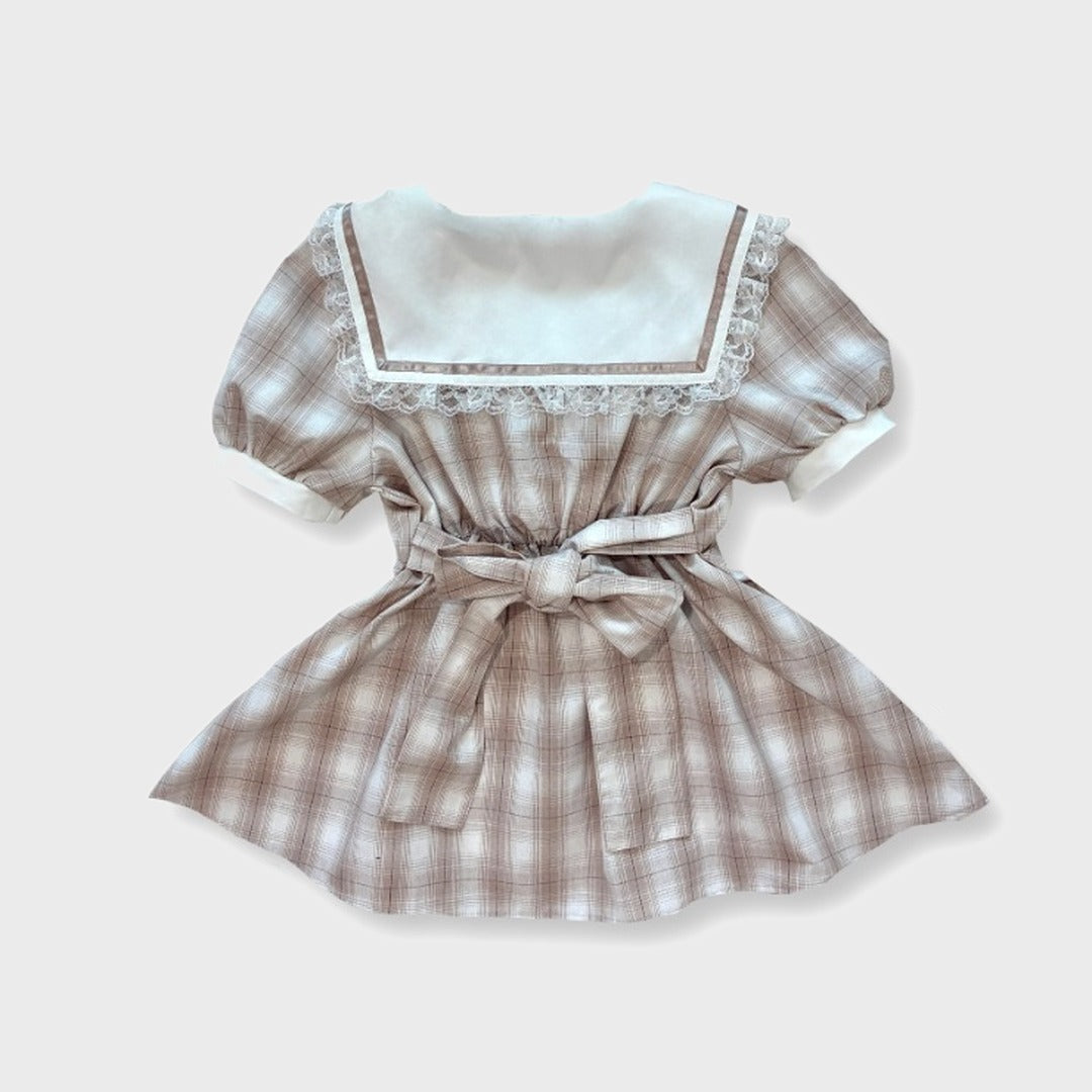 KOKONE AMAKI COLLAB SAILOR-COLLAR CHECK SET MAJORETTY